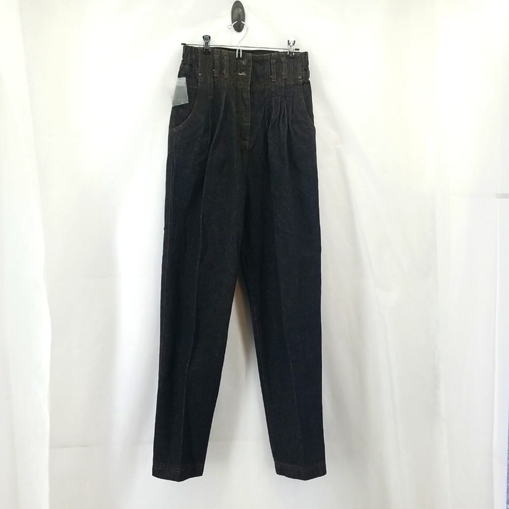 VINTAGE CHANGES Super High Waisted Paperbag, Double Button Pleated Jeans
